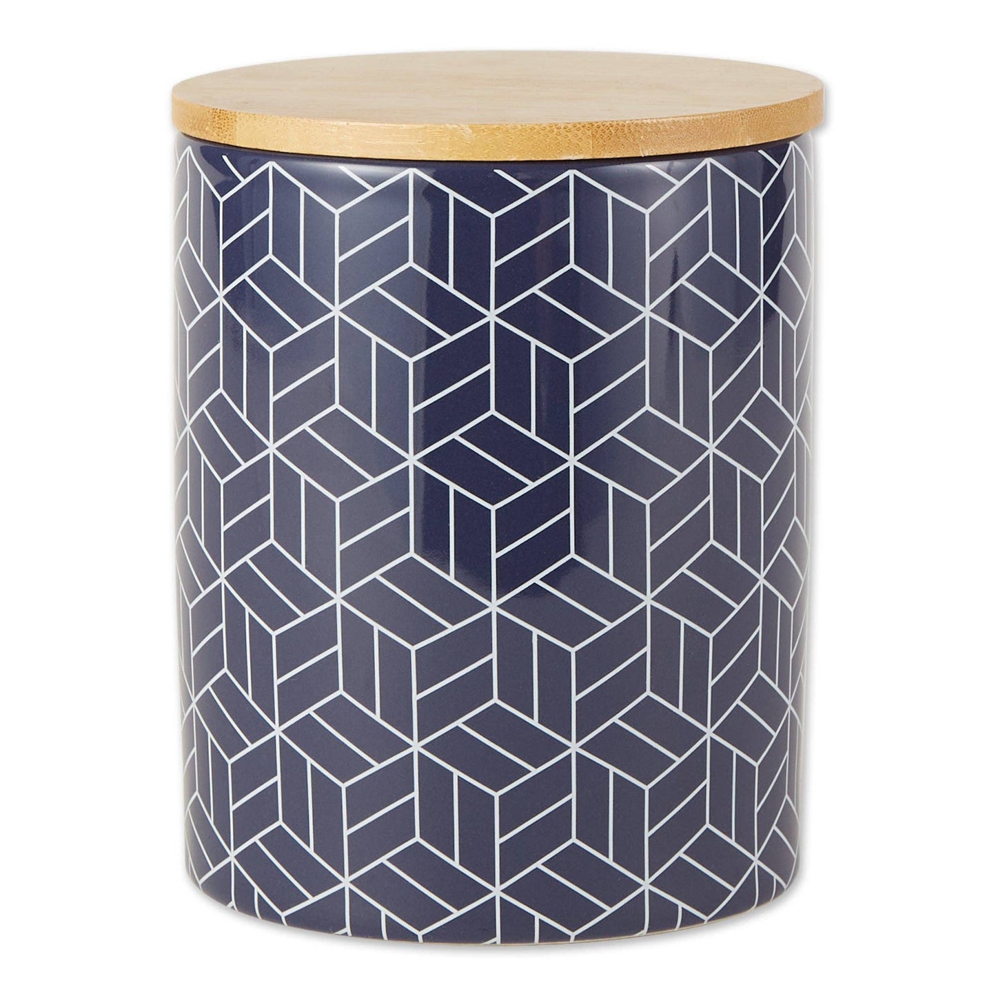 Nautical Blue And White Mixed Print Ceramic Canister