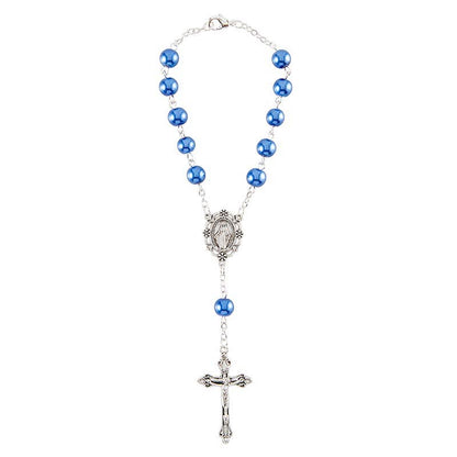 Blu Pearl Auto Rosary
