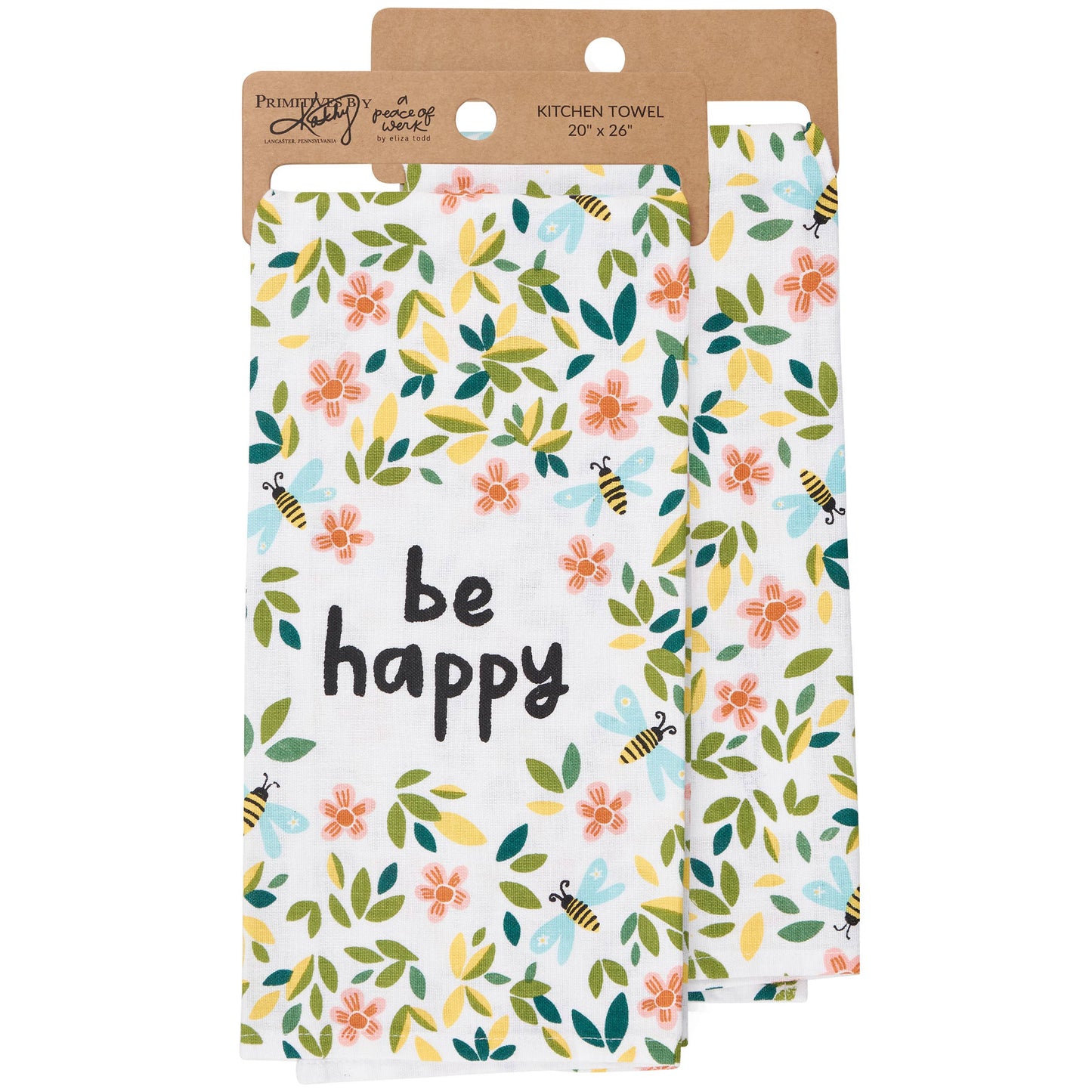Floral Be Happy Kitchen Towel