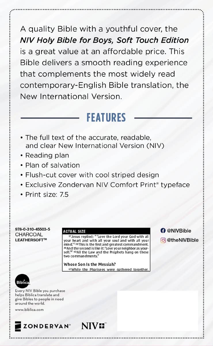 NIV Holy Bible for boys