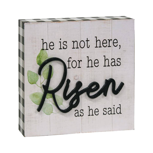 He Is Risen Box Sign