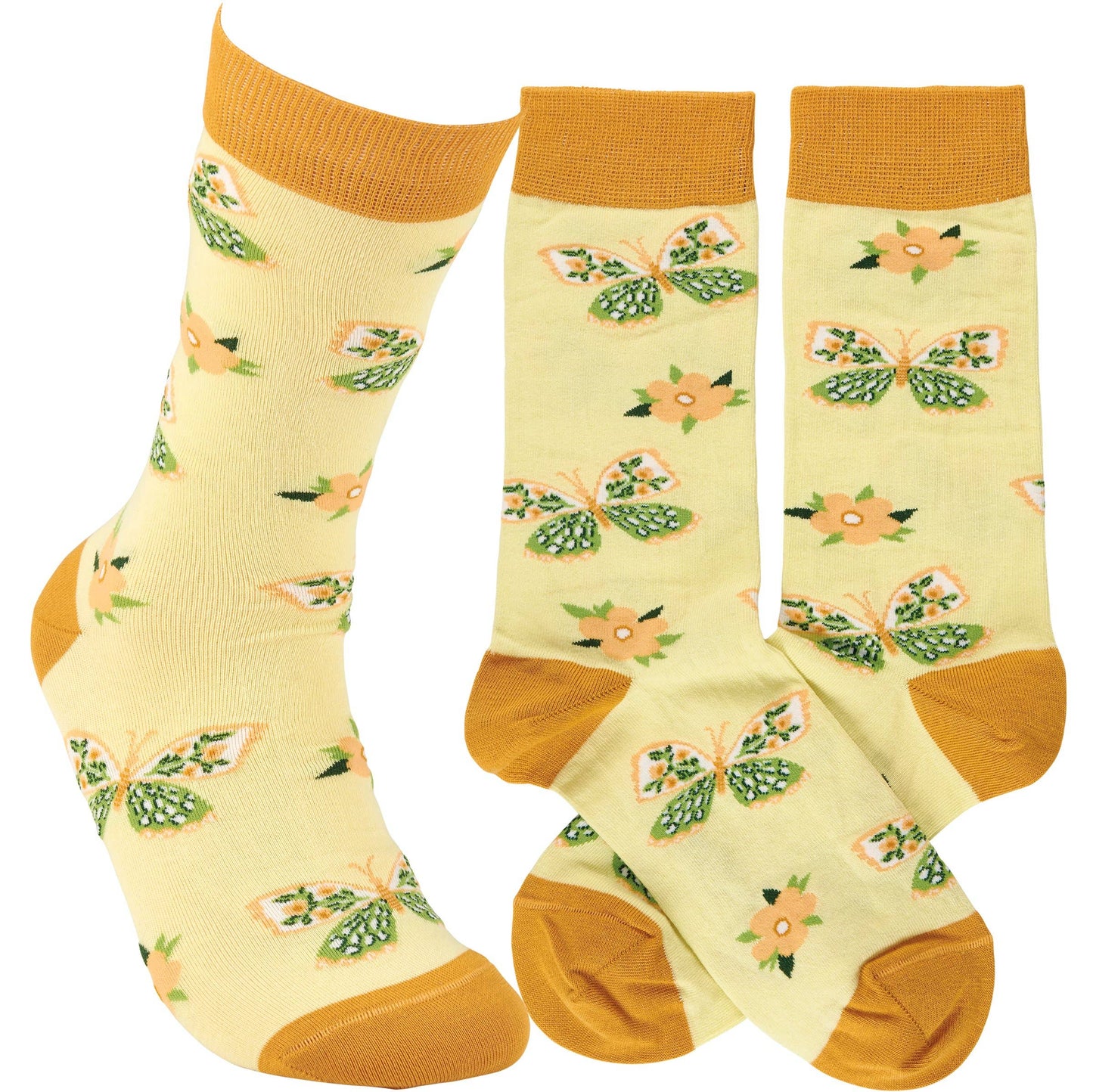 Yellow Butterfly Socks