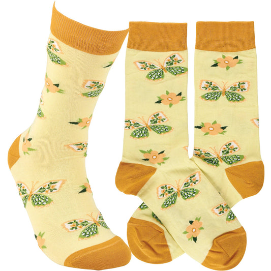 Yellow Butterfly Socks