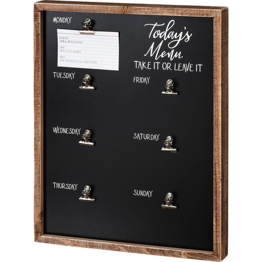 Today's Menu Take It Or Leave It Inset Box Sign