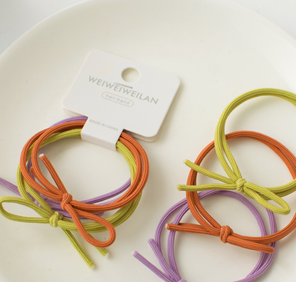 O3016 Simple Spring-colored Knotted Hair Tie with High Elast