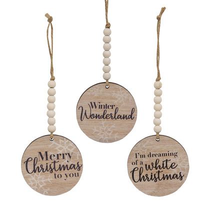Beaded Snowflake Sayings Christmas Ornament