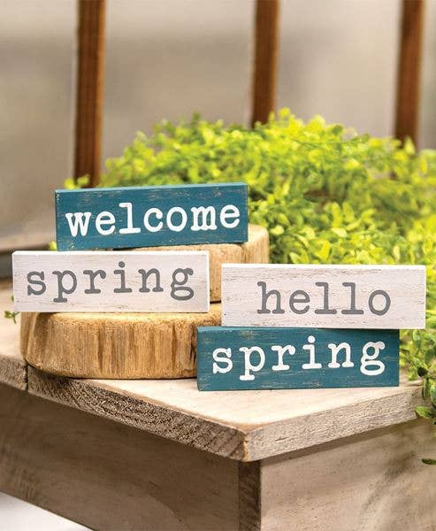 Hello/Welcome/Spring Mini Block, 4 Assorted