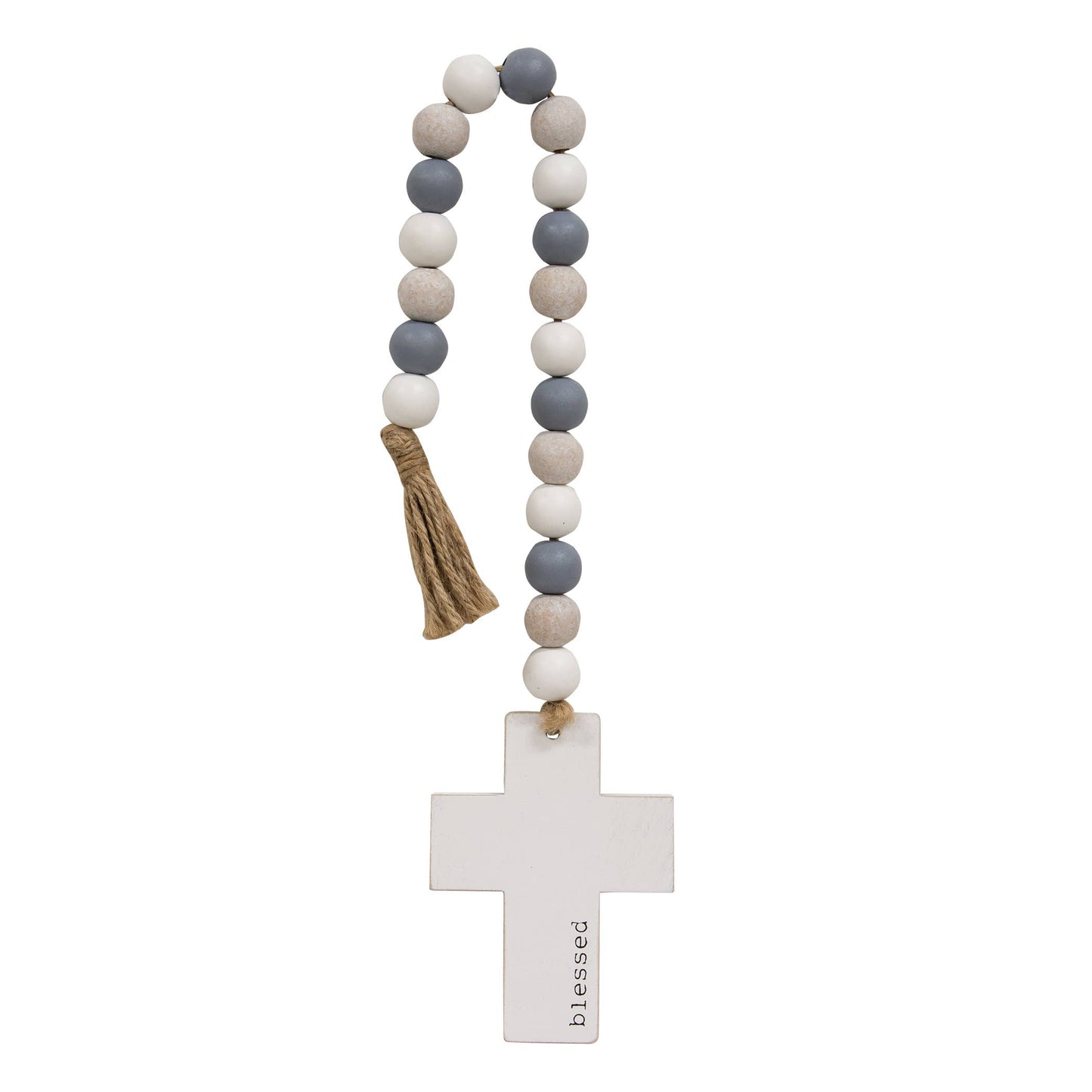 Hope, Blessed, Faith Beaded Cross Hanger, 3 Assorted