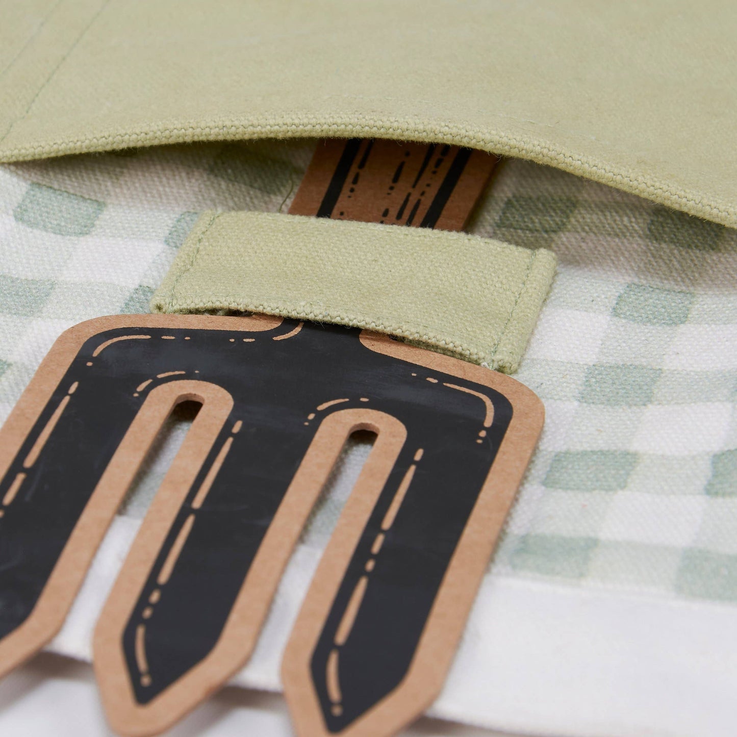Kids Green Gingham Apron