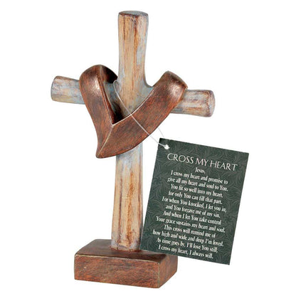 Tabletop Jesus I Cross My Heart Cross