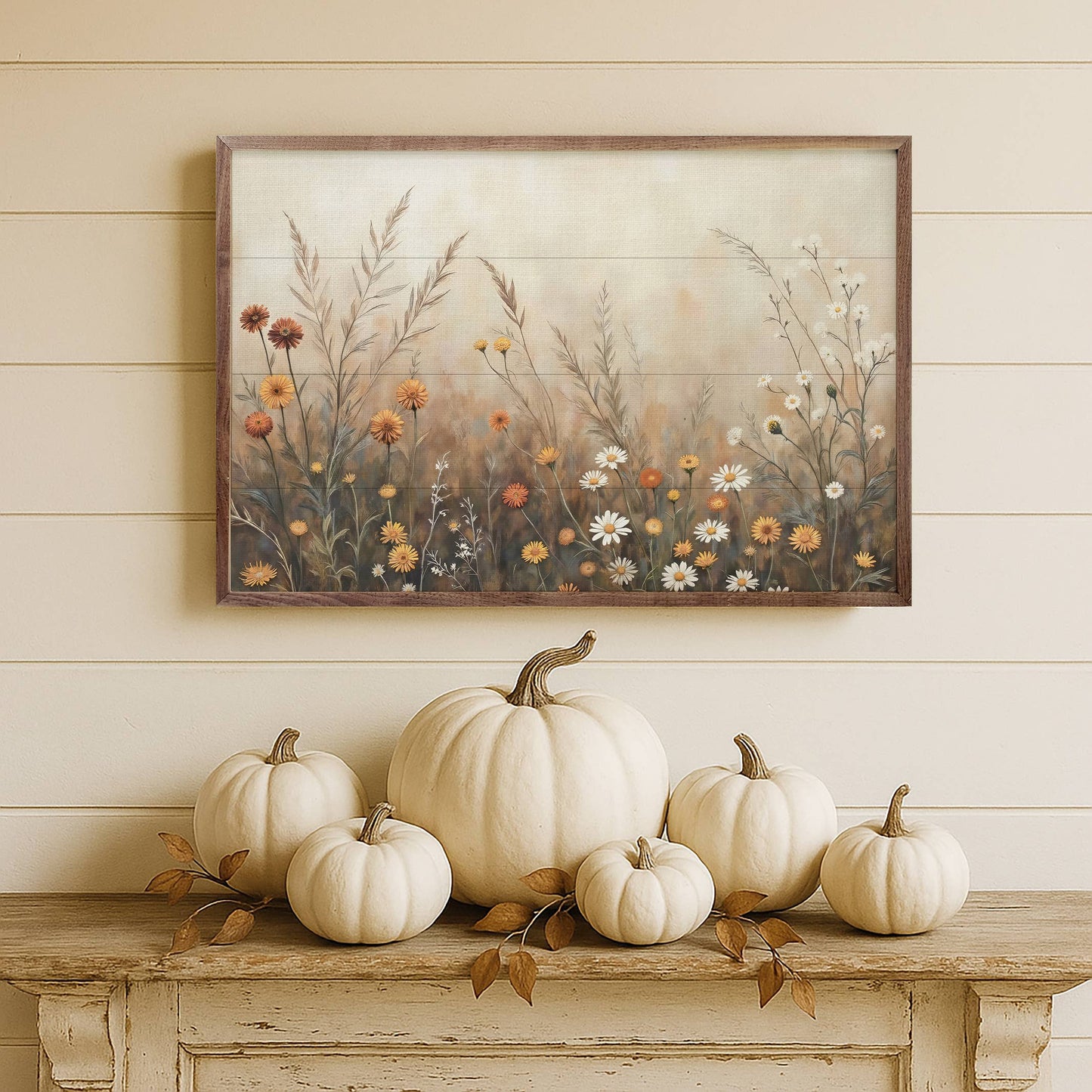 Fall Field With Mums And Daisies