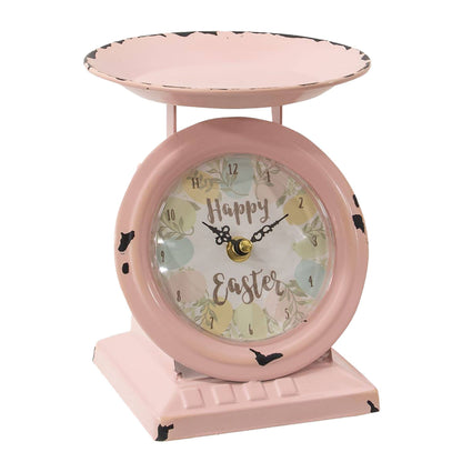Vintage Happy Easter Pink Old Town Scale Clock