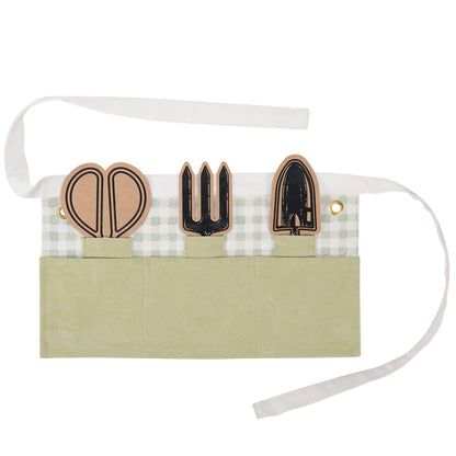 Kids Green Gingham Apron