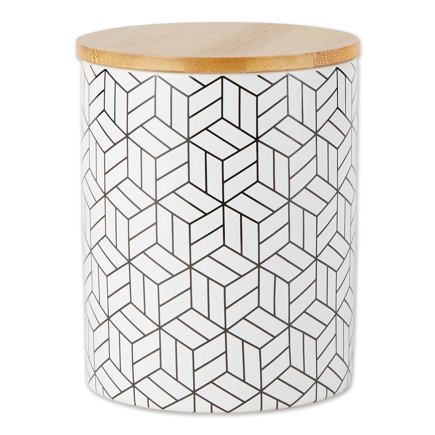 White And Black Mi x ed Print Ceramic Canister Set of 3