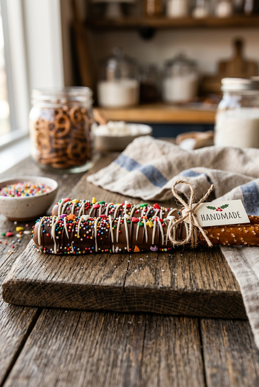 One Dozen Chocolate Covered Pretzel Rods