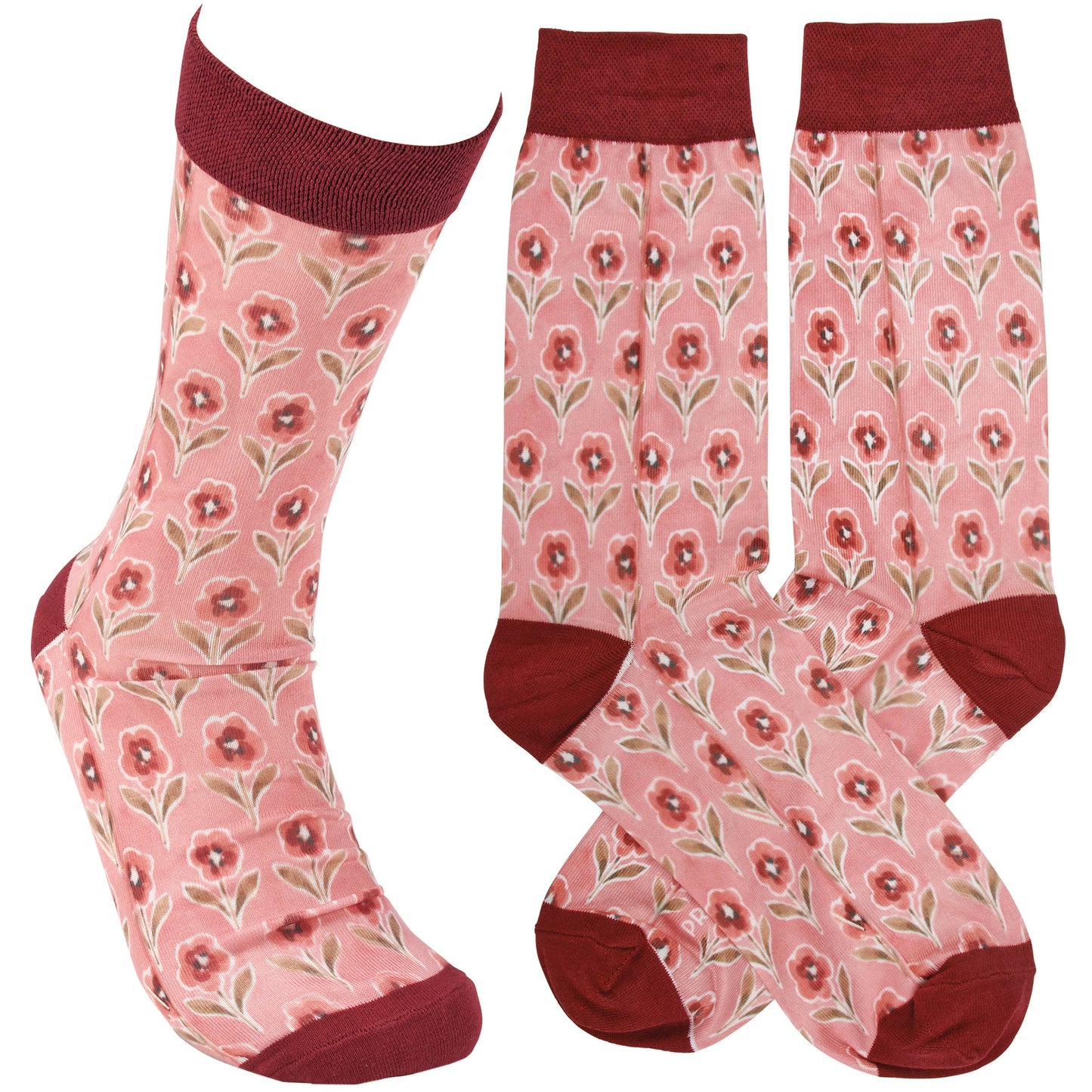 Pink Floral Socks