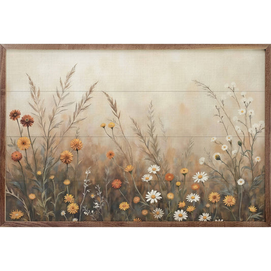 Fall Field With Mums And Daisies