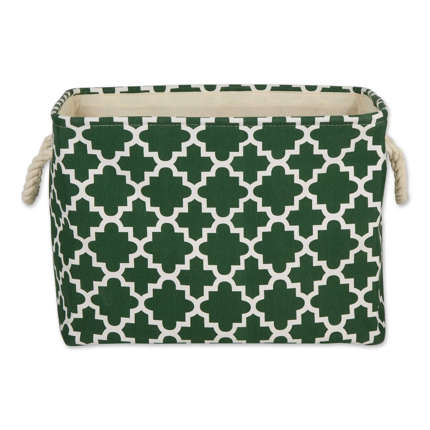 Polyester Bin Lattice Hunter Green Rectangle Large 17.5 x 12 x 15