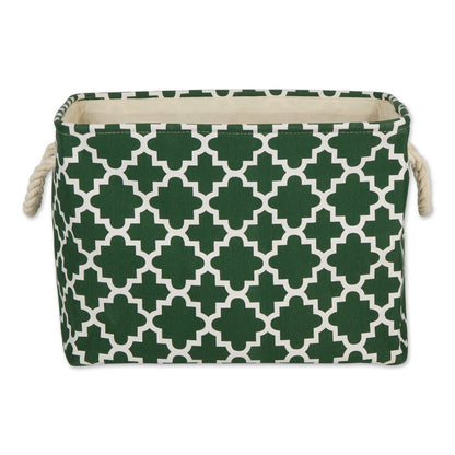 Polyester Bin Lattice Hunter Green Rectangle Large 17.5 x 12 x 15
