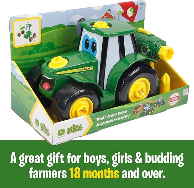 TOMY BUILD-A-BUDDY John Deere Tractor Toy and Toy Drill