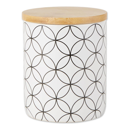 White And Black Mi x ed Print Ceramic Canister Set of 3
