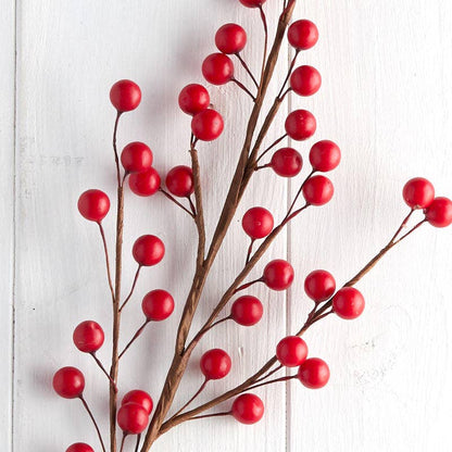 22" Red Artificial Berry Stem