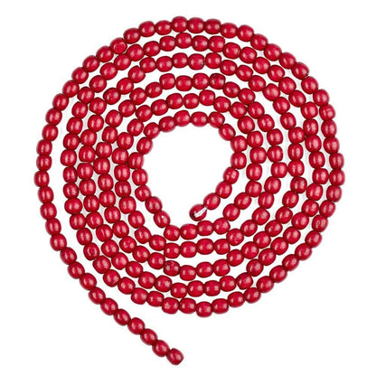 Burgundy Wood Bead Garlands -  9 Feet Long