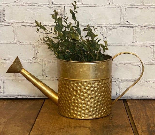 Gold Finish Hammered Watering Can