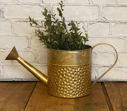 Gold Finish Hammered Watering Can