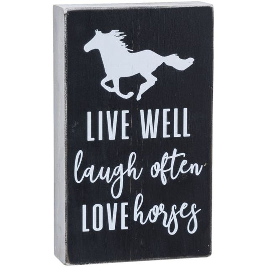Love Horses Block Sign