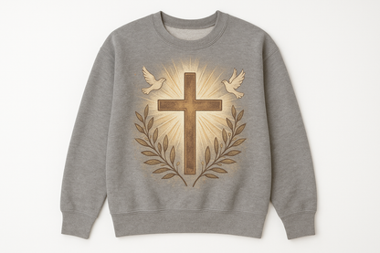 printed sweatshirt w/religious image