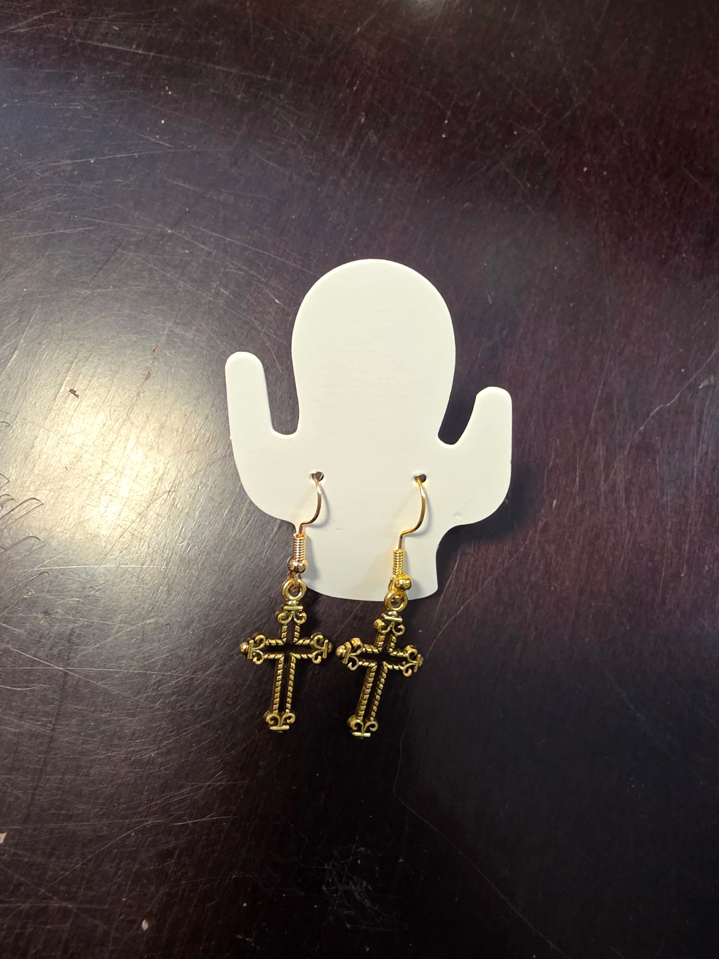 Gold Cross Earrings