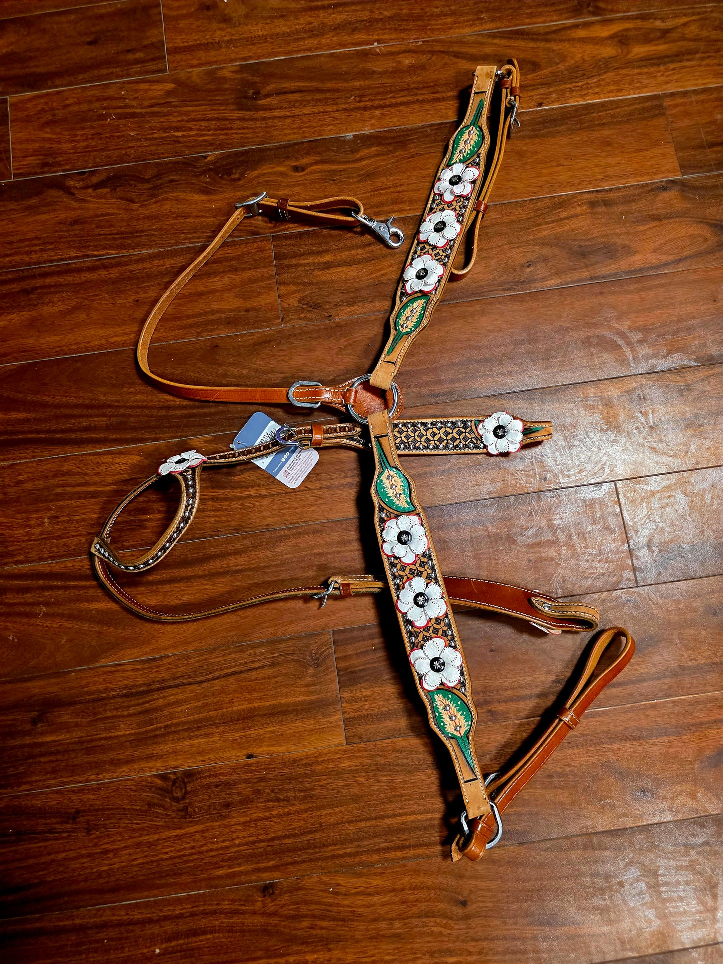 White Poppy Headstall & Breast Collar Set