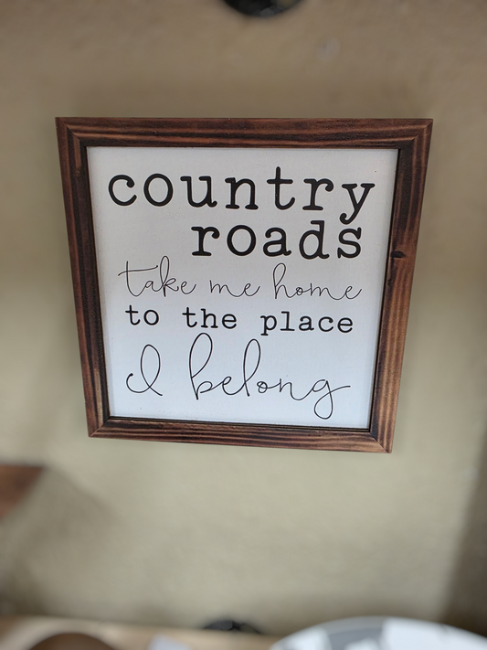 Country Roads Sign