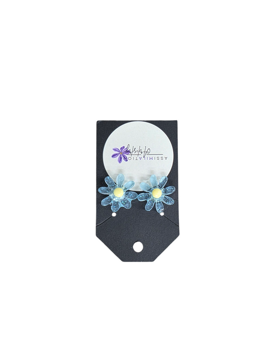 Blue Flor Earring Studs