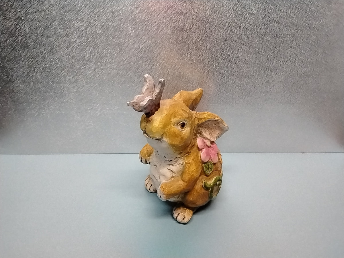 Ceramic Painted Bunny With Flowers