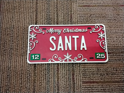 Christmas Lisense Plate Decor